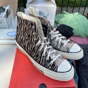 Converse Chuck 70 Animal Print 8.5M / 10.5W black/egret/champagne tan